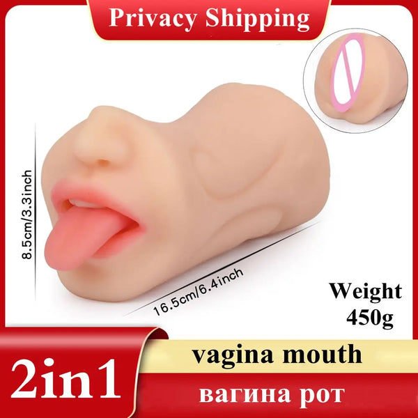 Vagin et bouche réalistes pour hommes et femmes, chatte profonde, chatte et gorge, jouets sexuels masculins, vagin et bouche anale, tasse de masturbation du jaune, 3 en 1